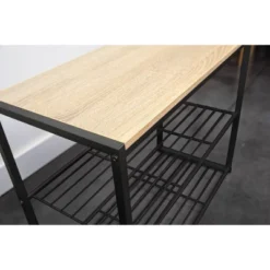 3 Tier Shoe Rack Black Metal With Natural Wood - Brightroom™ -Brightroom Deals Store GUEST 013d69be 4814 4e67 a4fd 7c871da78098