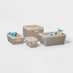 16" X 9" X 6" Woven Twisted Paper Rope Media Basket Gray - Brightroom™ 5 16" X 9" X 6" Woven Twisted Paper Rope Media Basket Gray - Brightroom™ -Brightroom Deals Store GUEST 054d99f6 5bc4 4b73 87f9 e39da675c247