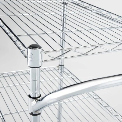3 Tier Metal Utility Cart Chrome - Brightroom™ 2 3 Tier Metal Utility Cart Chrome - Brightroom™ - Image 2