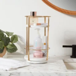 10" X 5.7" Round Metal Countertop Turntable Brass - Brightroomâ„¢