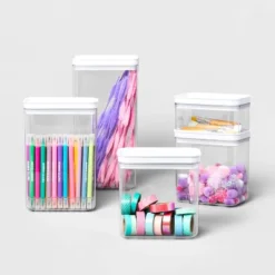 5pc Airtight Canister Set White - Brightroom™ -Brightroom Deals Store GUEST 75a906c5 1fe8 4010 80cc f98d2478457d