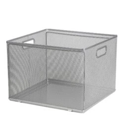 Mesh Crate File Box 10"x14"x 13.25" Silver - Brightroomâ„¢