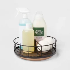 Divided Turntable Black Wire With Natural Wood - Brightroom™ -Brightroom Deals Store GUEST aa83c3b1 19ba 41dd ba5d e1b86512a437