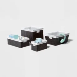 16" X 9" X 6" Lined Woven Media Bin Black - Brightroom™ -Brightroom Deals Store GUEST ac4ff65f f7b2 48fa aa42 7459f63d7c52