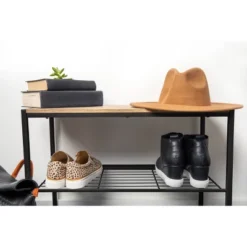 3 Tier Shoe Rack Black Metal With Natural Wood - Brightroom™ -Brightroom Deals Store GUEST c78940d7 09ac 4528 9c99 1acfbc7d38b2