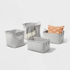 Large Woven Rectangular Storage Basket Gray/White - Brightroom™ -Brightroom Deals Store GUEST f7afc392 cd5f 4f5b b71c de34f8204ec5
