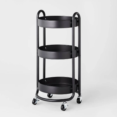 3 Tier Round Metal Utility Cart - Brightroom™ 3 3 Tier Round Metal Utility Cart - Brightroom™ - Image 3